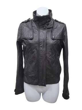 Buffalo David Bitton Black Leather Jacket Size: Small